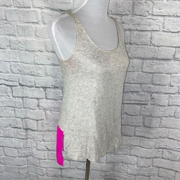 Express women XS dream weight cotton blend scoopneck tank top Grey & pink - Picture 2 of 8